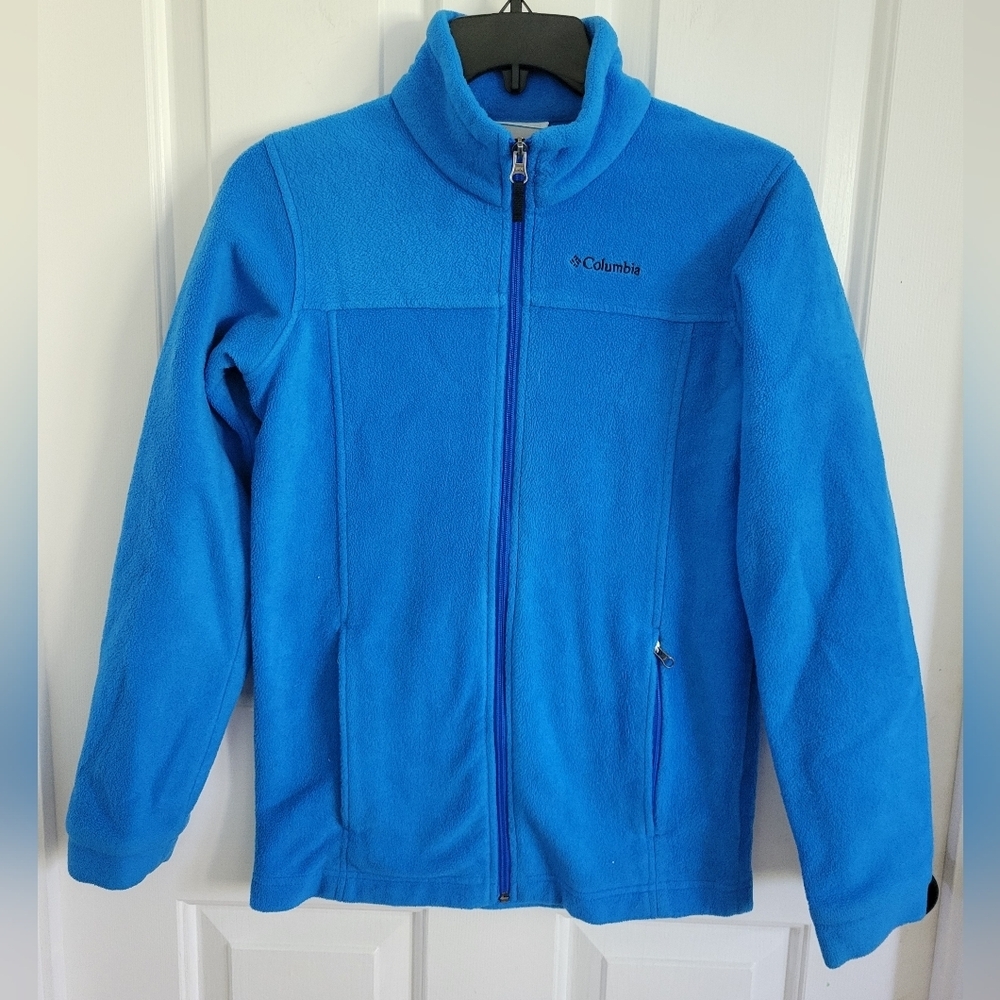 Columbia Youth Indigo Blue Fleece Zip-Front Jacket Size Large 14-16